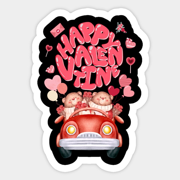 Happy Valentine Bear Car Sticker by NatalitaJK